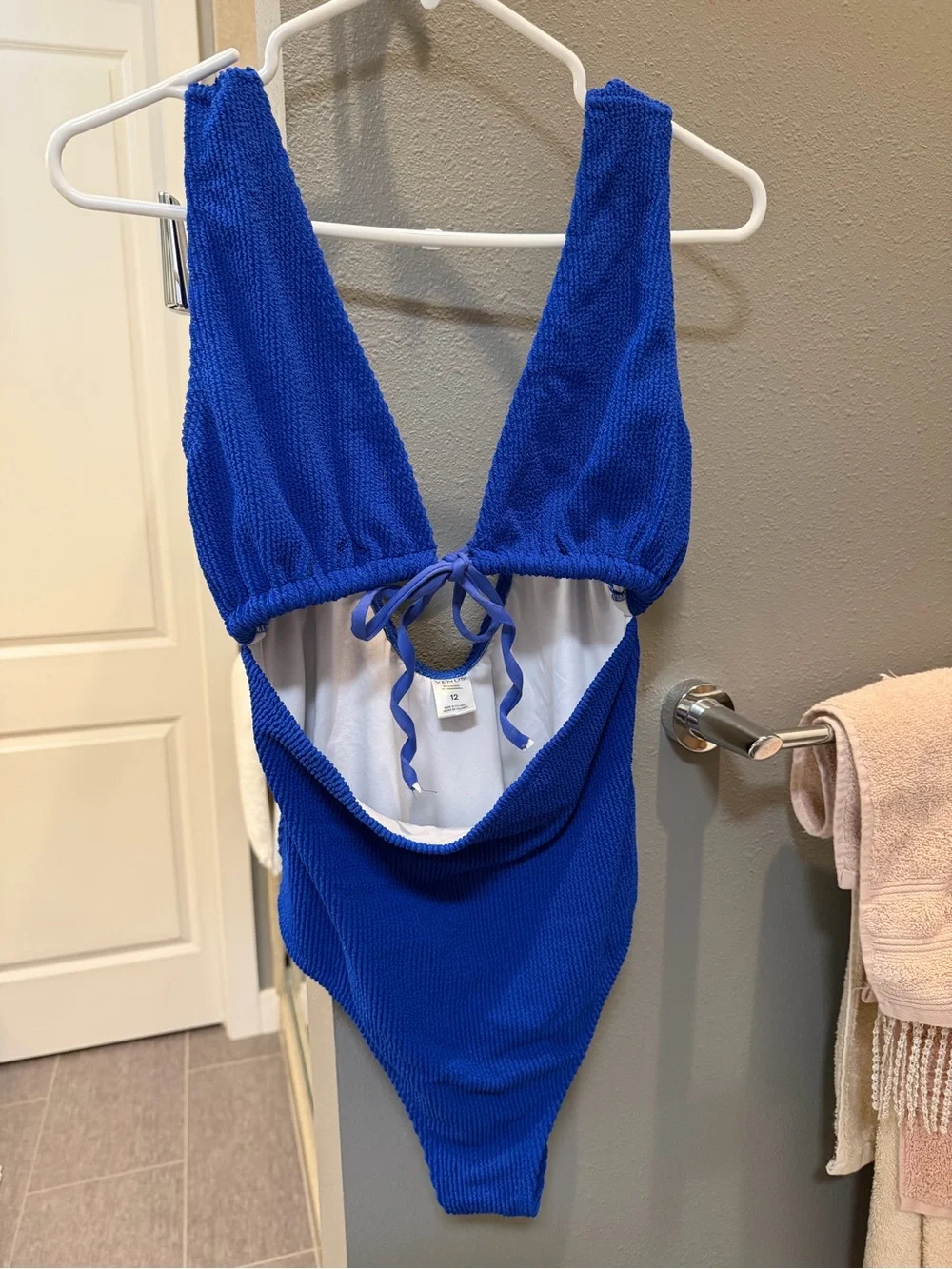 VENUS Cobalt Blue Textured One-Piece Swimsuit